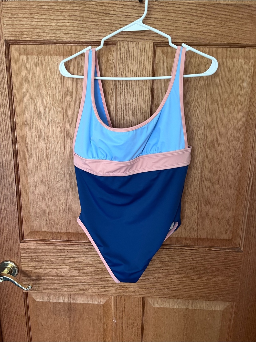 Beach Betty by miracle brands Colorblock One-Piece Swimsuit in Blue and Pink